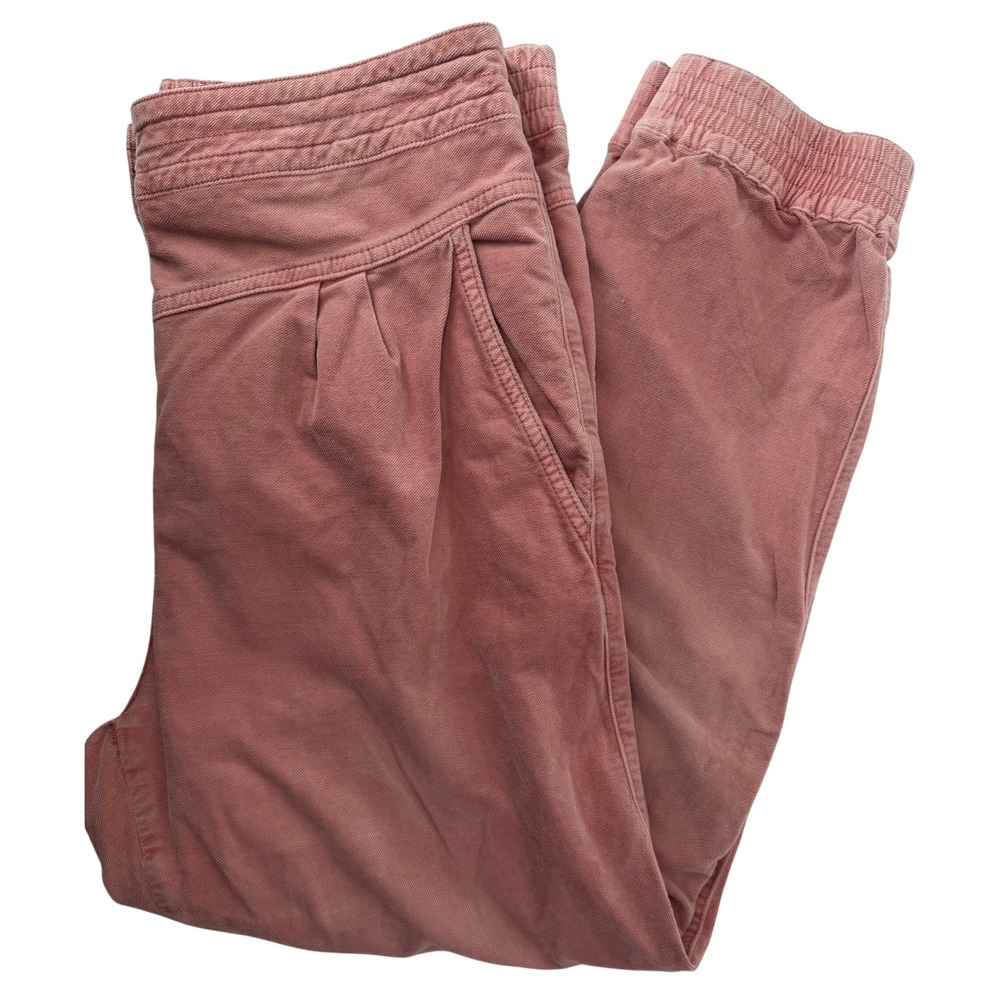 Anthropologie Dusty Rose Pink Corduroy Joggers High Rise Pleated Pants Womens M